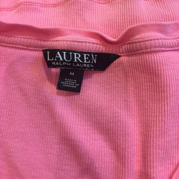 Ralph Lauren Pink Tie Up Short sleeve Shirt Size Medium - Picture 3 of 4
